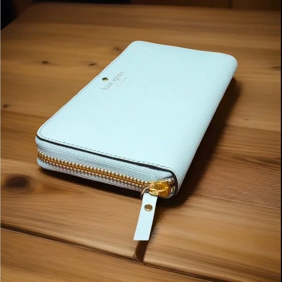 NEW KATE SPADE Zip Around Leather Wallet w/Glitter Box Perfect for Spring!! - Picture 11 of 15